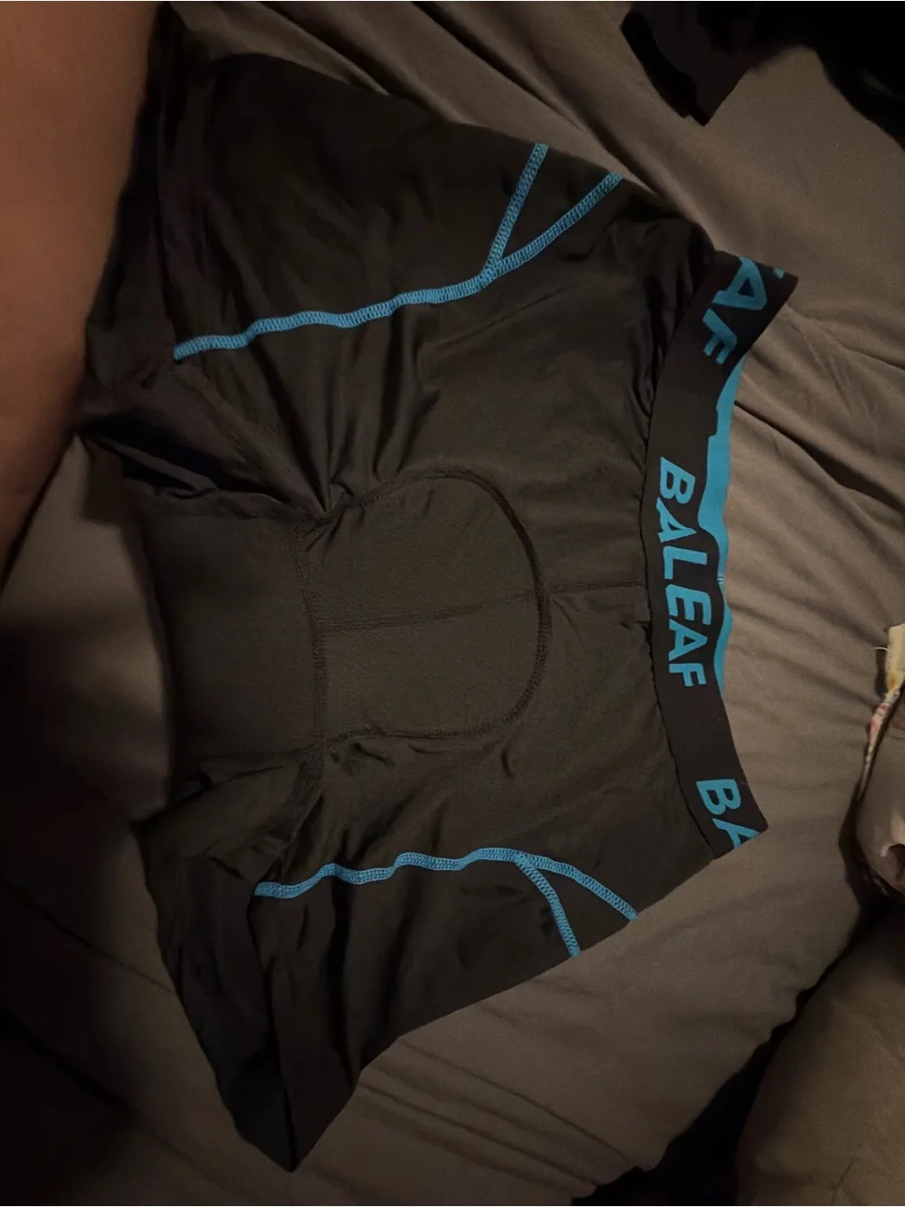 BALEAF Men's Black cycling padded Compression Shorts with Blue Trim briefs